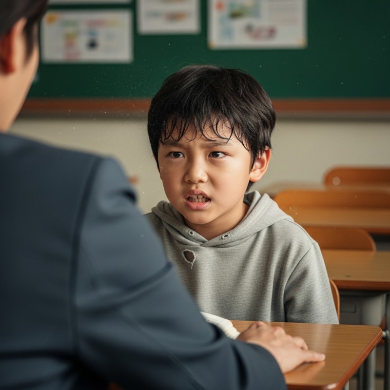 학교 내 갈등 상황 묘사 이미지